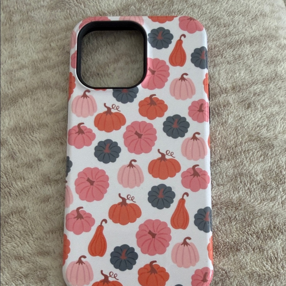 Pumpkin Pattern Phone Case - Pink, Orange, Gray